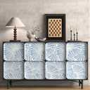 White and Blue Wallpaper Peel and Stick Wallpaper Boho 17.3"197" Modern Wallpaper Self Adhesive Removable Wall Paper for Bedroom Blue Contact Paper for Cabinets Drawers Shelf Home Decor Vinyl Film