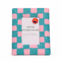 Tufted Picture Frame  Fits 4"×6" Photos Checkeredboard Pattern