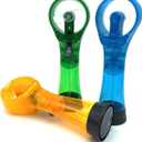 Water Misting Fans Portable Personal Handheld Spray Fan Cooling Outdoor Cooler, Pack of 3 (Blue/Green/Yellow)