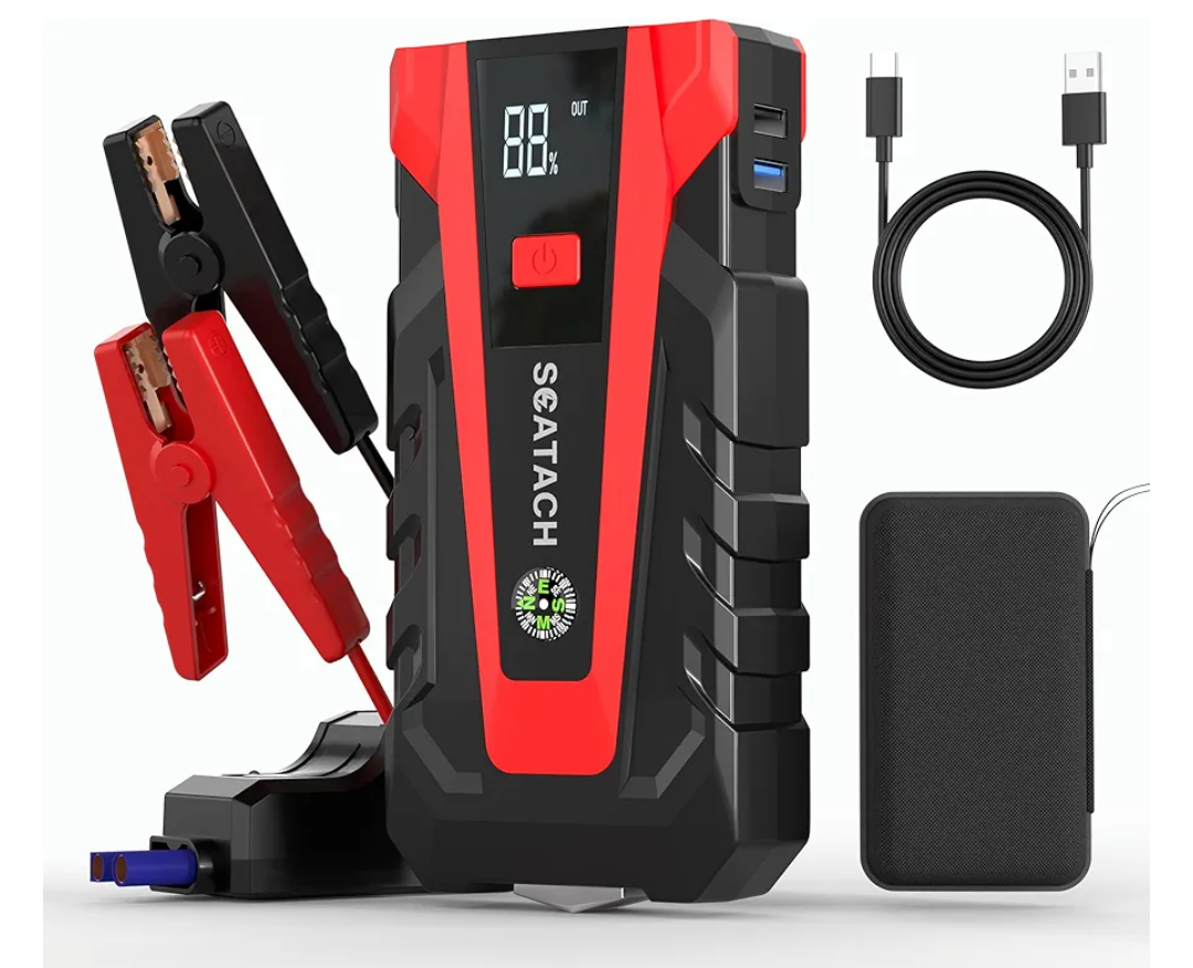 Scatach 011 3000A Car Battery Jump Starter,12V Jump Starter Battery Pack (up to 9.0L Gasoline and 7.0L Diesel Engine), Portable Jump Box with 3 Modes Flashlight and Jumper Cable