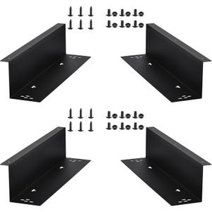 Barydat 2 Set 16" x 4" Cash Drawer Under Counter Mounting Brackets Heavy Duty Steel Metal Black Mounting Bracket for Installation of 16" Cash Registers Drawer Under The Counter