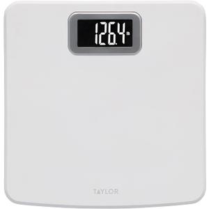 Taylor Digital Scale for Body Weight, High 400 LB Capacity, Easy to Read Readout Display with Silver Bezel Accent, Durable Platform, White