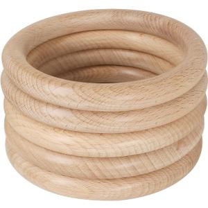 FoDau770 10pcs Natural Beech Wooden Rings, Unfinished Solid Wood Rings Heavy Duty Wood Circles, Macrame Craft Circles for Party, Home Decor & DIY Making - Outer Diameter: 5 Inch