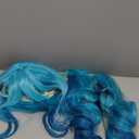 Little Devil Cosplay Wigs Double Ponytail Hair 57cm Long Blue Gradient Curly Cosplay Wig Synthetic Hair Wig for Halloween,