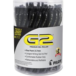 Pilot G2 Premium Gel Roller Pen, Retractable and Refillable, Fine Point 0.7 mm, Black Ink, 36 Count