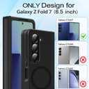 HikerClub for Galaxy Z Fold 7 (2025) Magnetic Case, Compatible with Wireless Charger, Slim Fit Anti-Scratch Translucent Frosted Black Shockproof Case