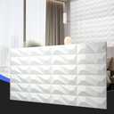 Gemstone Mosaic Space White SERABETTO 3D Wall Panels,4-Pack PU Wall Panels, 23.6"*47.2" Wall Texture Panels, Wall Accents, Wall Panel for Accent Wall Decor, Sophisticated & Stylish 3D Wall Decor