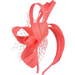 Fascinators Hats for Women 2026 Fascinator Headband Tea Party Hat Derby Hats for Cocktail, Wedding, Fancy Dress Party (Watermelon Red)