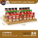 Spice Rack Organizer for Cabinet 2Pack, 3 Tier Expandable Bamboo Spice Storage, Great for Kitchen Cabinet, Cupboard,Pantry and More(Natrual) (Natural1)