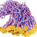 KISEER 40 Pieces Plastic Gold Winner Award Medals Bulk for Sports, Games Competitions, Party Favors and Decorations