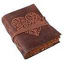 Vintage Leather Journal - Antique Handmade Deckle Edge Vintage Paper Leather Bound Journal - Book of Shadows Journal - Leather Sketchbook - Drawing Journal - Great Gift