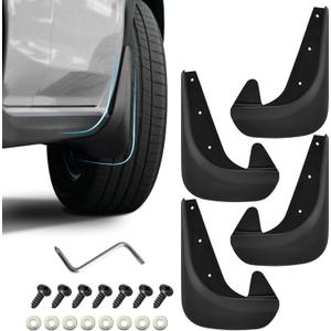 4PCS Car Mud Flaps, Mud Guard, No Drilling No Tape Mudflaps All Weather Protector Mudguards, Front and Rear Side Splash Guards Vehicle Sediment Protection Auto Accessories Universal for Cars