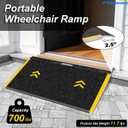 Ruedamann 19" x 32" Aluminum Portable Wheelchair Ramp，700 Lbs Capacity