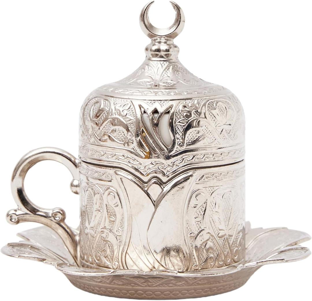Silver Copper Coffee Pot 