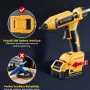 100W Cordless Hot Glue Gun Compatible with DeWalt 20V Battery (Tool Only), Upgraded Digital Temperature Adjustable Cordless Glue Gun with 10 PCS 0.43" Glue Sticks