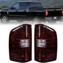 MAYELLO Smoked Red Tail Lights w/Bulbs Compatible with 2007-2013 Chevrolet Silverado 1500, 2007-2014 Chevy Silverado 2500 3500 Single Rear Wheel, Plug & Play Rear Lamps