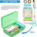 Tamaki 3 Pack Plastic Pencil Box Large Capacity Pencil Boxes Clear Boxes with Snap-tight Lid Stackable Design and Stylish Office Supplies Storage Organizer Box, Blue, Green, Pink