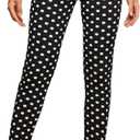 SweatyRocks Women's Casual Skinny Leggings Stretchy High Waisted Work Pants (Medium, Black White Polka Dot)