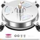 14" Pressure Washer Surface Cleaner with 4 Wheels - Stainless Steel Surface Cleaner for Pressure Washer Attachment for Concrete, Patio, Sidewalk, Deck and Driveways - PWS14 (14 INCH SILVER)