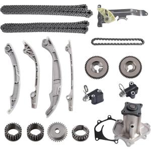 Timing Chain Kit with Water Pump for 2010-2020 Infiniti QX56 QX80, for 5.6L Nissan M56 Q70 NV2500 - OEM Replacement Includes Tensioner, Guide, Sprockets, VK Engine Parts