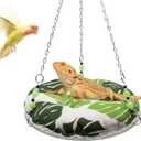 11.8in Reptile BedReptile Hammock Swing Hanging Bed, Lizard Swing Toy, Lizard Bed, Reptile Lounger Terrarium Hanging Hammock for Bearded Dragon Lizard Gecko Chameleon Parrot Hamster Small Pets (Large, green)