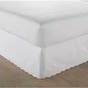 Stone Cottage - Queen Bedskirt, Cotton Tailored Bedskirt with Split Corners, Oeko-Tex Certified (Solid White)