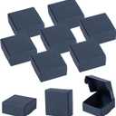 Sdootjewelry Mini Cardboard Boxes, 2.16  2.16  0.98 Mini Boxes, Jewelry Boxes Packaging 100 Packs, Navy Blue Kraft Boxes for Ring Earrings