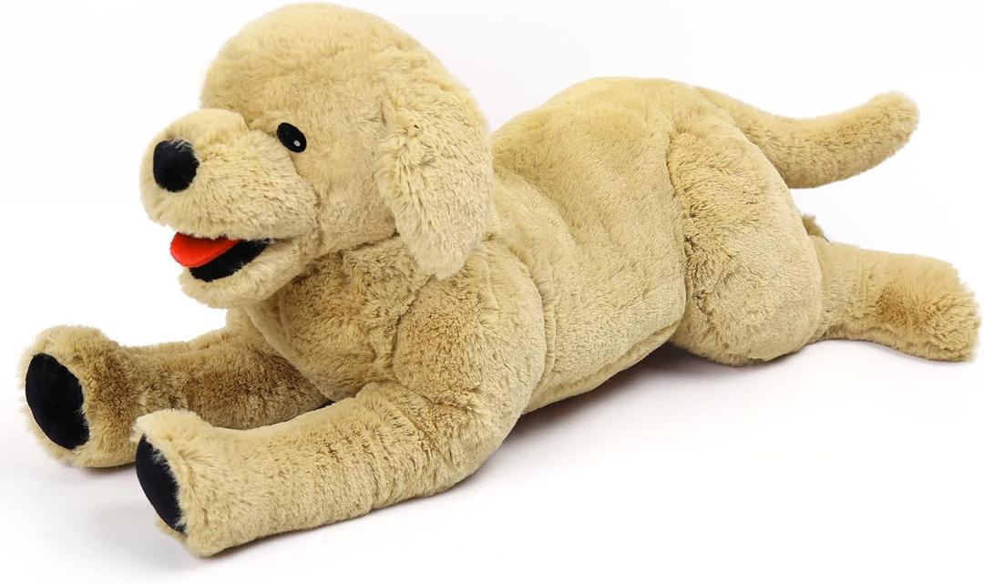 LotFancy Dog Stuffed Animals Plush, 21" Soft Cuddly Golden Retriever Plush Toys, Large Stuffed Dog, Puppy Dog Stuffed Animals, Birthday Gift for Kids Girls Boys (Beige)