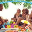 2 x Simplepolymer Hello Sweet Summer Metal Sign Rustic Home Office Decoration with Wooden Base for Table Shelf Tiered Tray Fireplace Mantel Decor