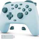 Wireless Switch Controller for Switch/Switch 2/Lite/OLED/PC Controller with 2.4G Adapter, Lake Blue Switch Controller with Hall Joysticks & Hall Triggers, Switch Pro Controller with Wake-up, 2 Back Programmable Buttons, Turbo Function