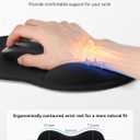 Laborio Mouse Pad with Wrist Rest, Ergonomic Mouse Pads for Desk, Office Non-Slip Large Mousepad with Gel Wrist Support(Black, 10.6''L x 9''W)