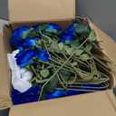 INSPRING 50 PCS Blue Roses Artificial Flowers with Long Stems | Real Looking, Fake Roses, Silk Flowers, DIY Bouquet, Wedding Party Celebration Home Bridal Decoration Gift, for Her Wife