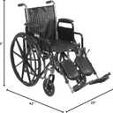 Drive Medical SSP218DDA-ELR Silver Sport 2 Lightweight Folding Wheelchair with Detachable Desk Arms and Swing Away Footrests, Black