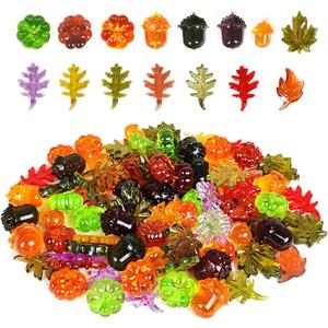 HappyFiller Fall Vase Filler Decorative Acrylic Pumpkins Squirrel Acorns Leaves Gems 15 Styles 88 PCS for Party Table Scatters,Harvest Thanksgiving Craft,Sensory Bin Fillers,Home Decor