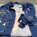 Mens Loose 3/4 Wide Sleeve Kimono Longline Yukata Robe Gown Tops Shirt Haori Coat Japanese Style M