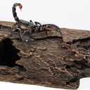 Fish Tank Decorations - Large Aquarium Decorations Air Bubbler Tree Fish House for Betta Hideout Caves Buddha Decor Temple Ruins Arched Betta Fish Accessories Reptile House Shelter Decor (Wood A-L)