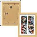 11x15 Picture Frame Display 4 opening 5x7 Picture Frame Collage,Multi Photo Frame with Mat,Plexiglass,Horizontal and Vertical Formats for Wall Decor,Natural Wood Grain