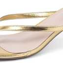 Kitten Heels for Women Square Toe Sandals Flip Flop Heels Thong Sandals Comfortable Summer 2 Inch Heels Sandals (Gold), 10.5