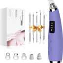 Facial Pore Blackhead Remover Vacuum - Fore Cleaner and Blackhead Extractor with 3 Adjustable Suction Levels - 5 Probes - Pore Vacuum Kit for Women&Men (Matte Purple)