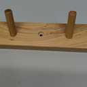 Hickory Wood Coat Rack Wall Mount, 16 Inch Coat Hook Hanger Wooden Wall Coat Rack with 4 Hooks for Purse Clothes Towels Hats in Entryway Bedroom Bathroom, Natural