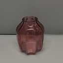 Large Pink Glass Vase for Flowers Ribbed Tall Pink Red Floor Vase 8.0" Decorative Vases for Home Table Centerpieces Flowers Decor and Farmhouse