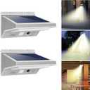 iThird Solar Flood Lights Outdoor Motion Sensor: Stainless Steel Motion Sensor Lights Outdoor Waterproof Solar Security Lights for Yard Patio Garage Porch 3 Modes Flood Light 2Pack(Warm)