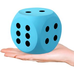 Shappy 3 Inches Foam Dice Fun Filled Large Educational Toy Kawaii Giant Decorative Eva Foam Jumbo Dice Big Square Building Blocks for Board Game Nights Learning Sessions (Sky Blue,1 Pc)