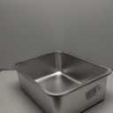 Cat Litter Box Litter Pan Stainless Steel High Sided Anti Splashing Sand Box Sturdy Pet Supplies for Small Cats Kitten Toilet, Height 10cm