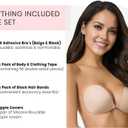 2 Pack Invisible Sticky Adhesive Bra Tape Strapless Reusable Push Up Backless Hair Bands Nipple Covers Seamless Stick On Bra (S)