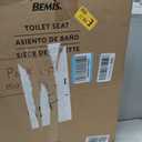 Bemis 7300SLEC Slow Close Toilet Seat, Easy Clean Hinges and Durable Plastic Seat, Made in USA, Elongated, White