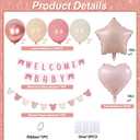 Dusty Pink Baby Shower Decorations Oh Welcome Baby Girls Balloon Set with Star Heart Foil Balloons Bunting Banner Bodysuit Garland Bow Boho Blush Beige Rose Gold White Sand Gender Reveal Party Boys