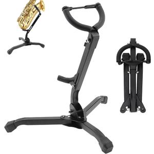 REMAGIC Alto & Tenor Saxophone Stand, Foldable Saxophone Stand Holder Rack, Adjustable Metal Sax Tripod Holder Rack, Portable Musical Instrument Accessories