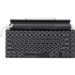 Adventurers Typewriter Style Retro Mechanical Keyboard LED Backlight 83 Keys Bluetooth 5.0 Blue Axis, Suitable Desktop Computers/Laptops Mac/Mobile Punk Keys, Black, 12.8 x 6.6 x 1.6 inches