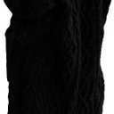 NIUBIA Womens Casual Long Sleeve Open Cardigan Warm Hooded Outwear Coat Cable Knit Long Cardigan Sweaters with Pockets (XX-Large, Dark Black)